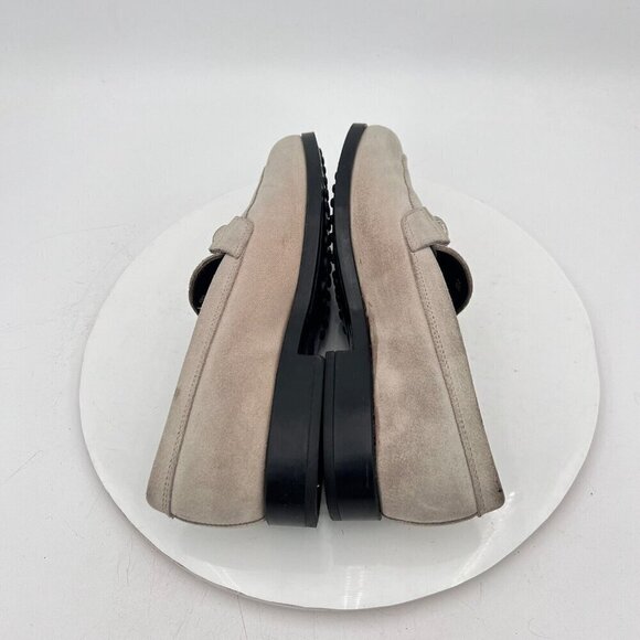 Tod's Women Size EU 38.5 US 8.5 Light Grey Suede Penny Loafer Low Heel Shoes - Picture 8 of 13